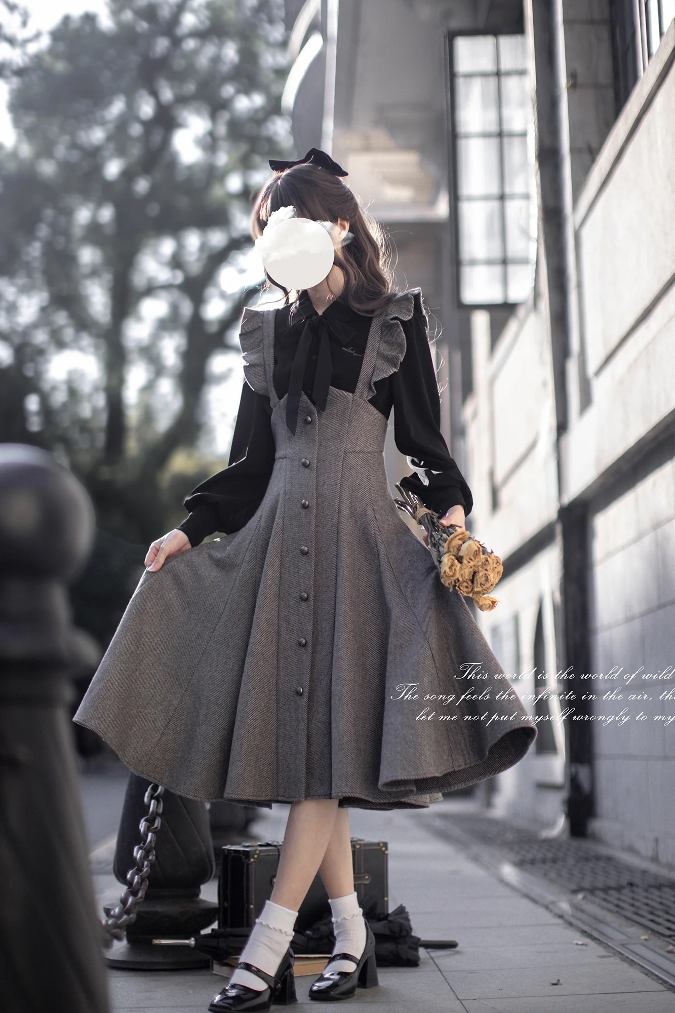 HuTaoMuJK - Serena - Elegant Woolen Lolita JSK Dress Set - Image 8
