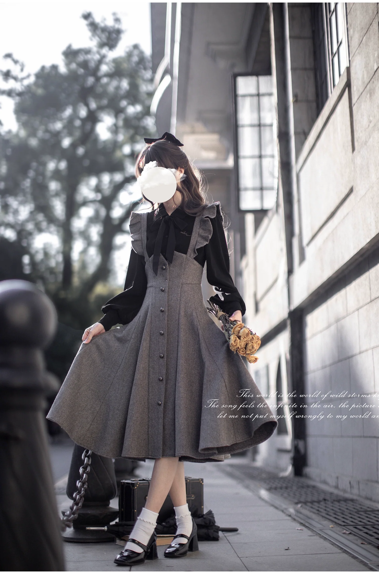 HuTaoMuJK - Serena - Elegant Woolen Lolita JSK Dress Set - Image 9