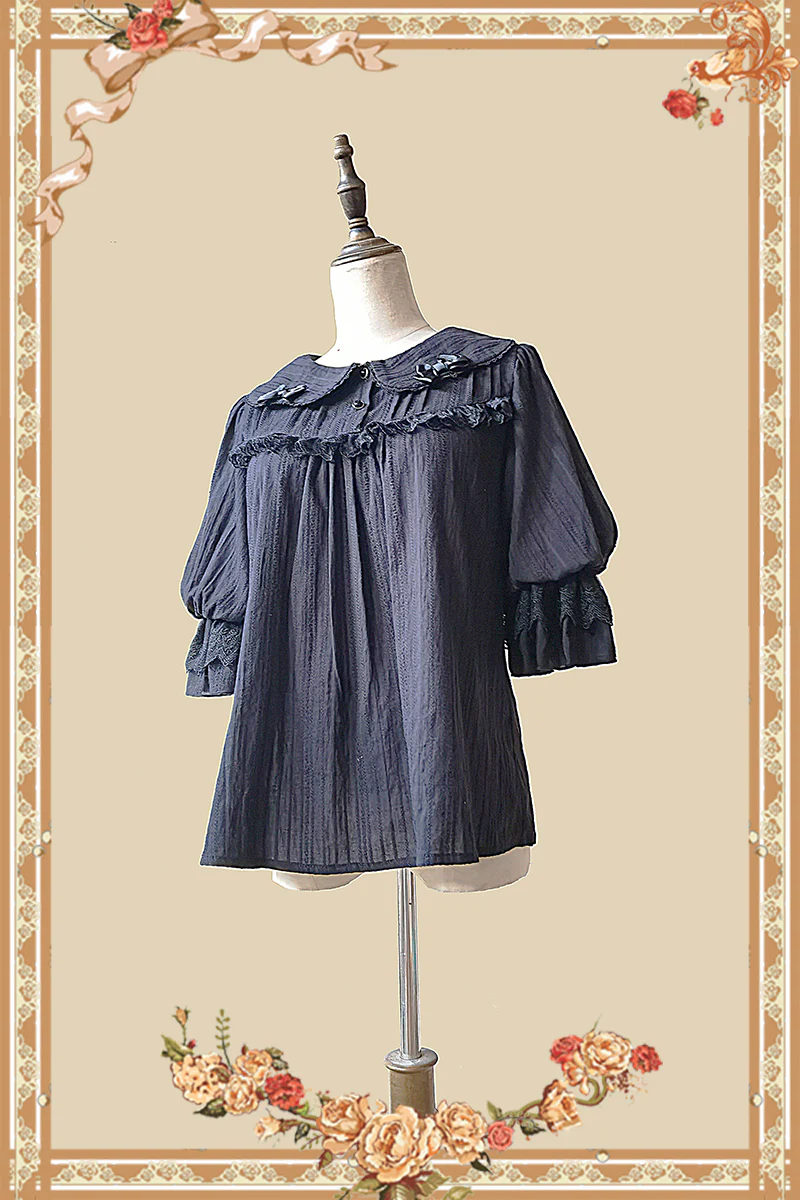 Doll Lolita Cotton Short Sleeve Blouse - Image 7
