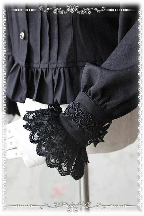 Fragrance - Lace Ruffle Pin Tucks Classic Lolita Blouse - Image 7