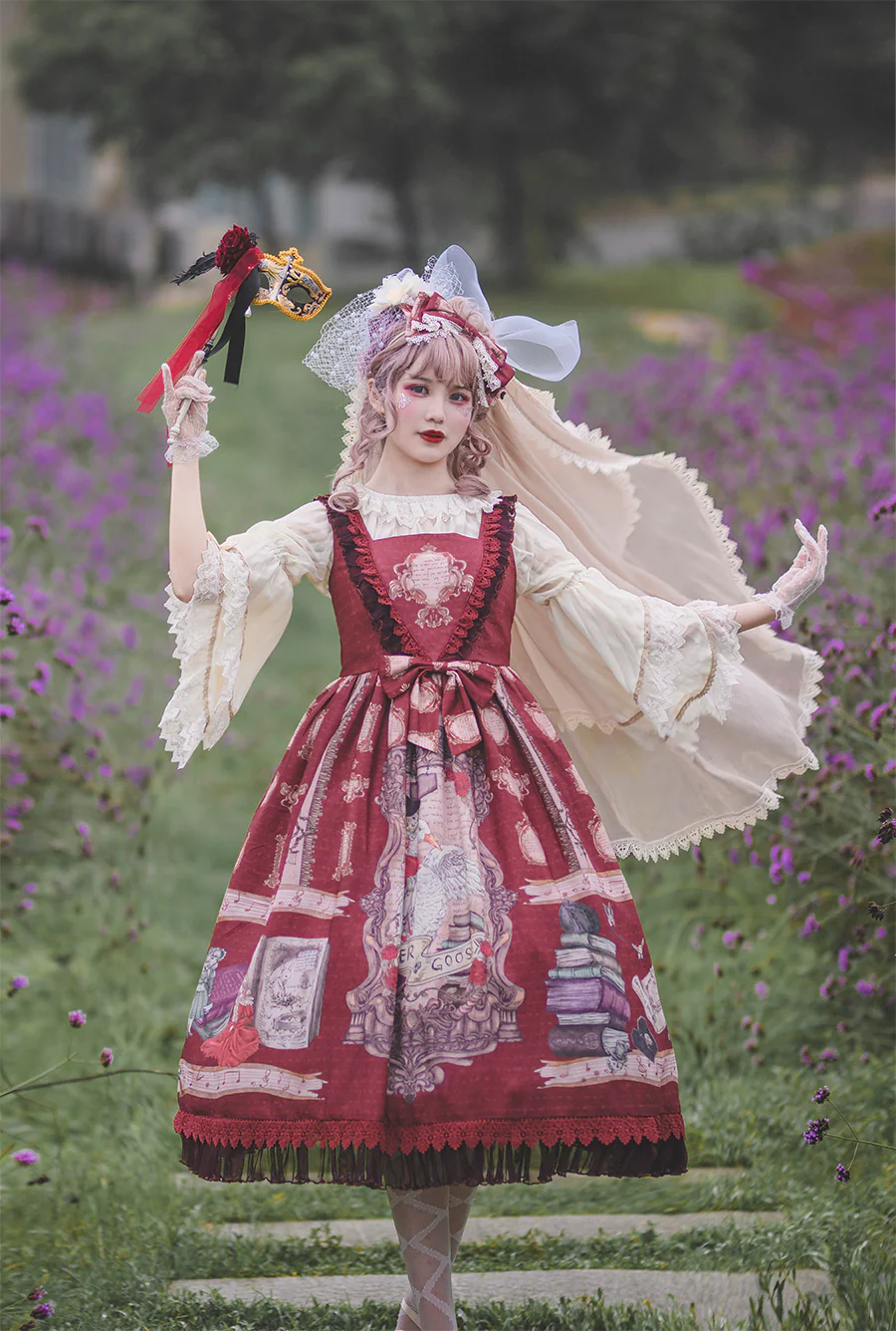 Gothic Lolita Vail Double-layer Lace Headdress - Image 3