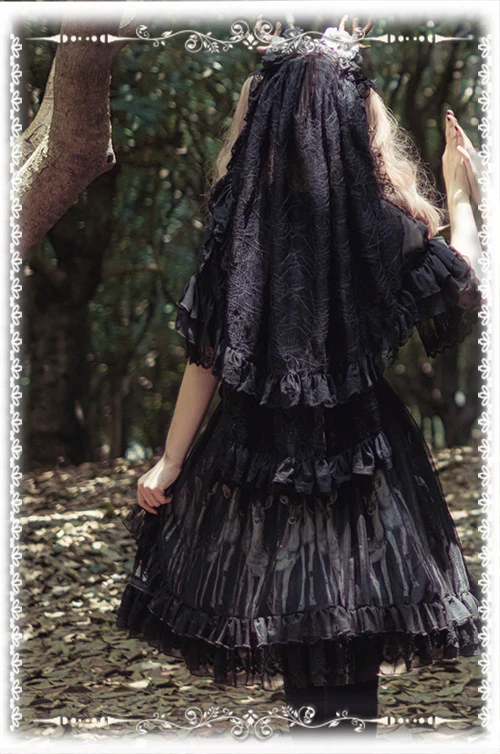 Gothic Lolita Vail Double-layer Lace Headdress - Image 6