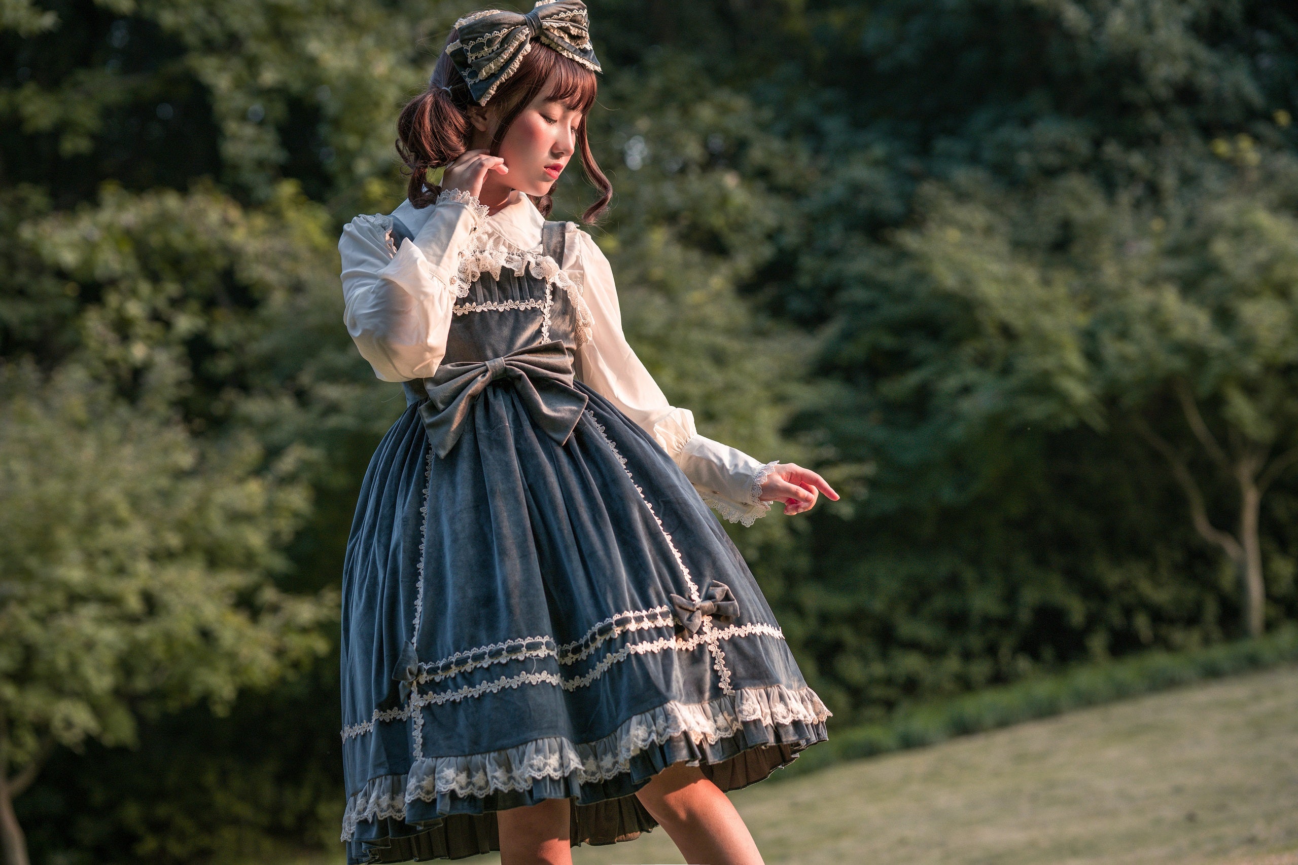 Honey Sugar - Pure Velvet Lolita JSK Dress - Image 14