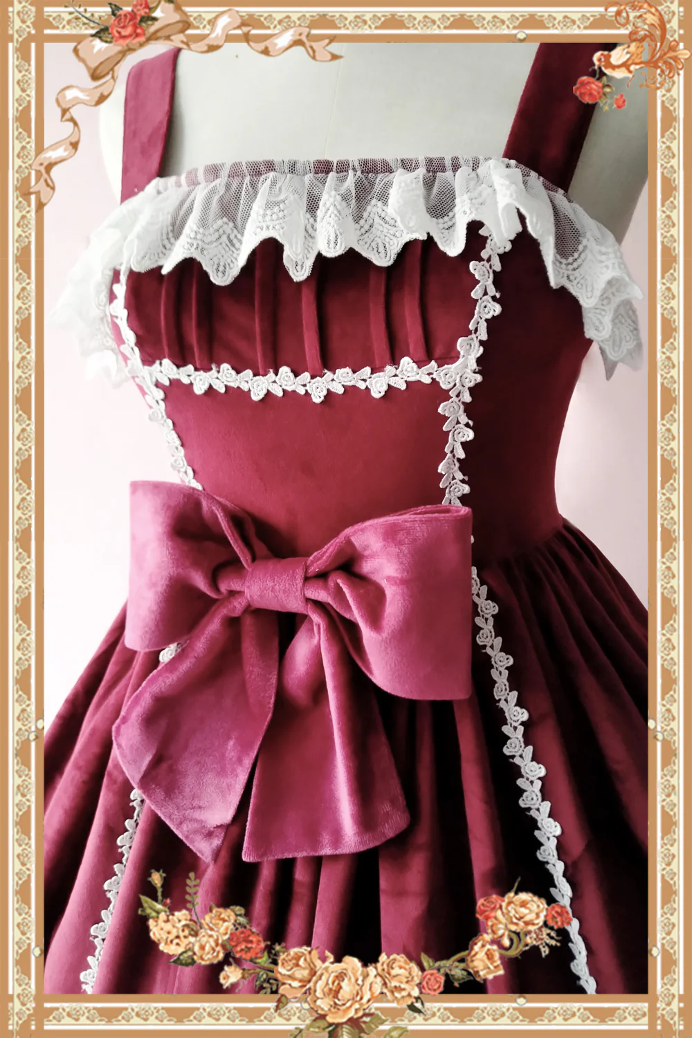 Honey Sugar - Pure Velvet Lolita JSK Dress - Image 15