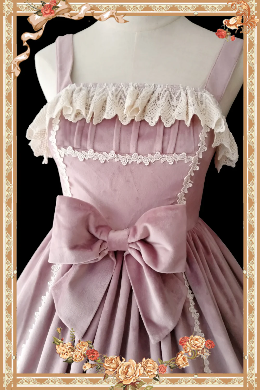 Honey Sugar - Pure Velvet Lolita JSK Dress - Image 16