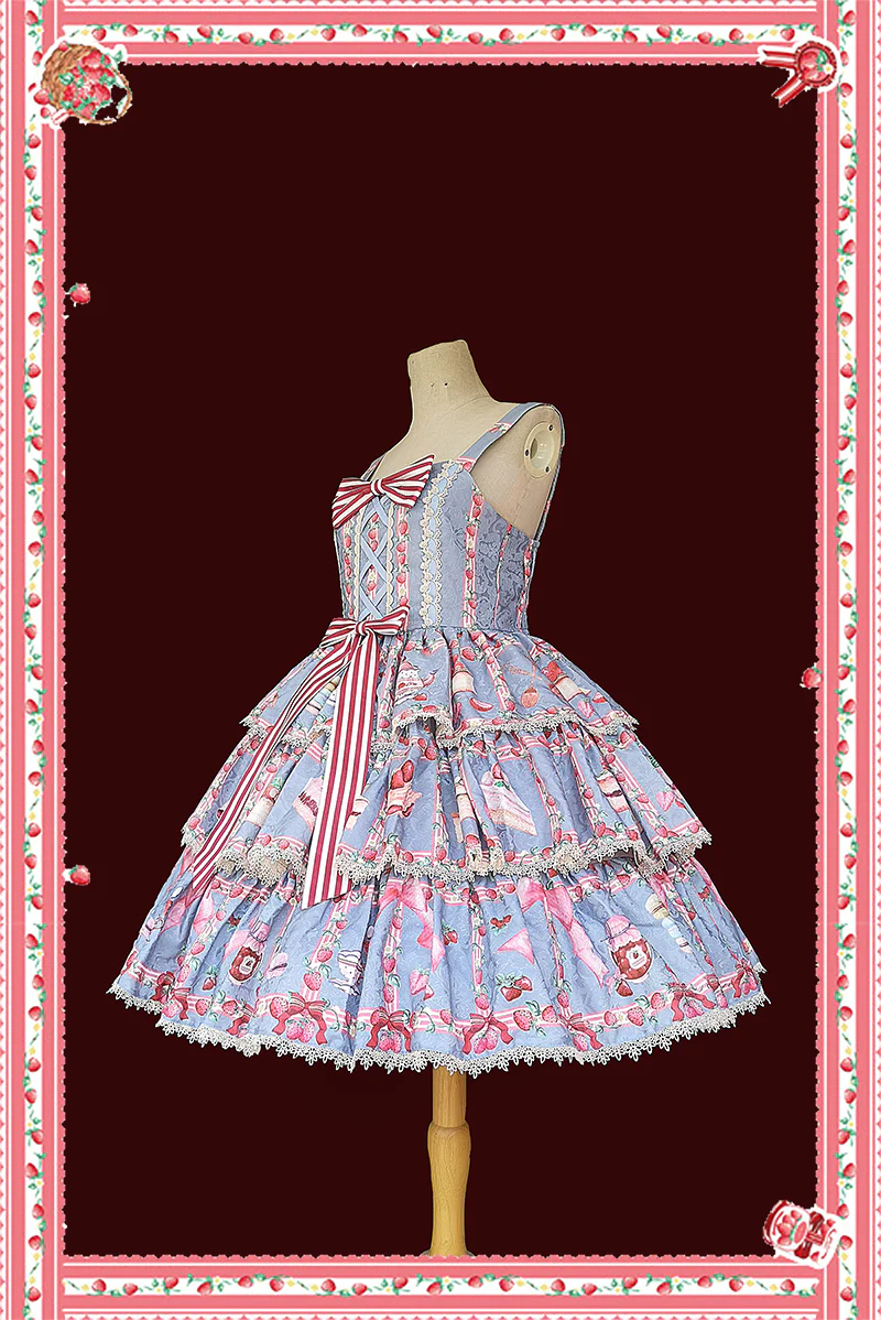 Strawberry Tea - Tiered Ruffles Lolita JSK - Image 3