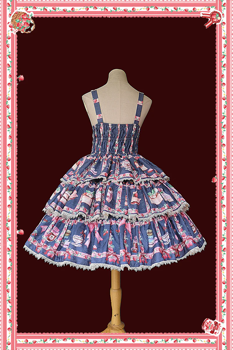Strawberry Tea - Tiered Ruffles Lolita JSK - Image 4
