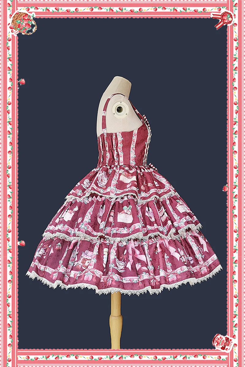 Strawberry Tea - Tiered Ruffles Lolita JSK - Image 6