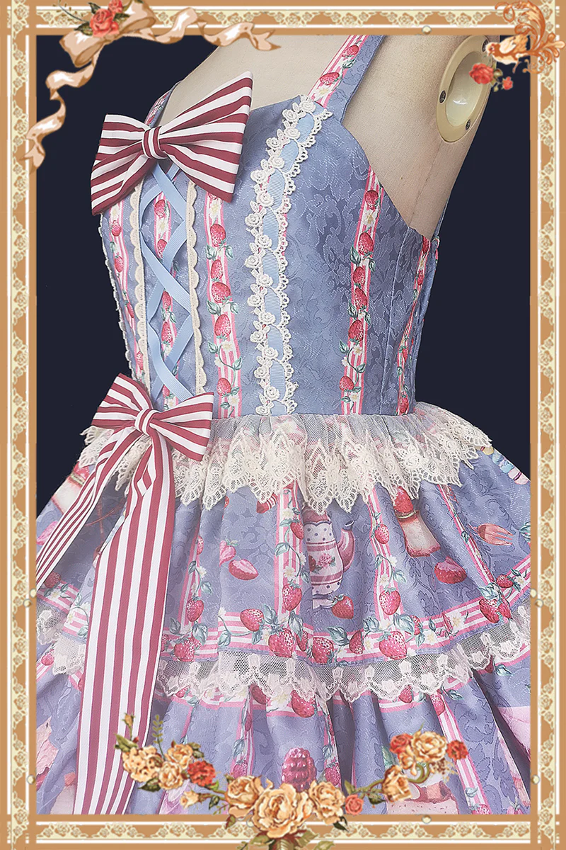 Strawberry Tea - Tiered Ruffles Lolita JSK - Image 9