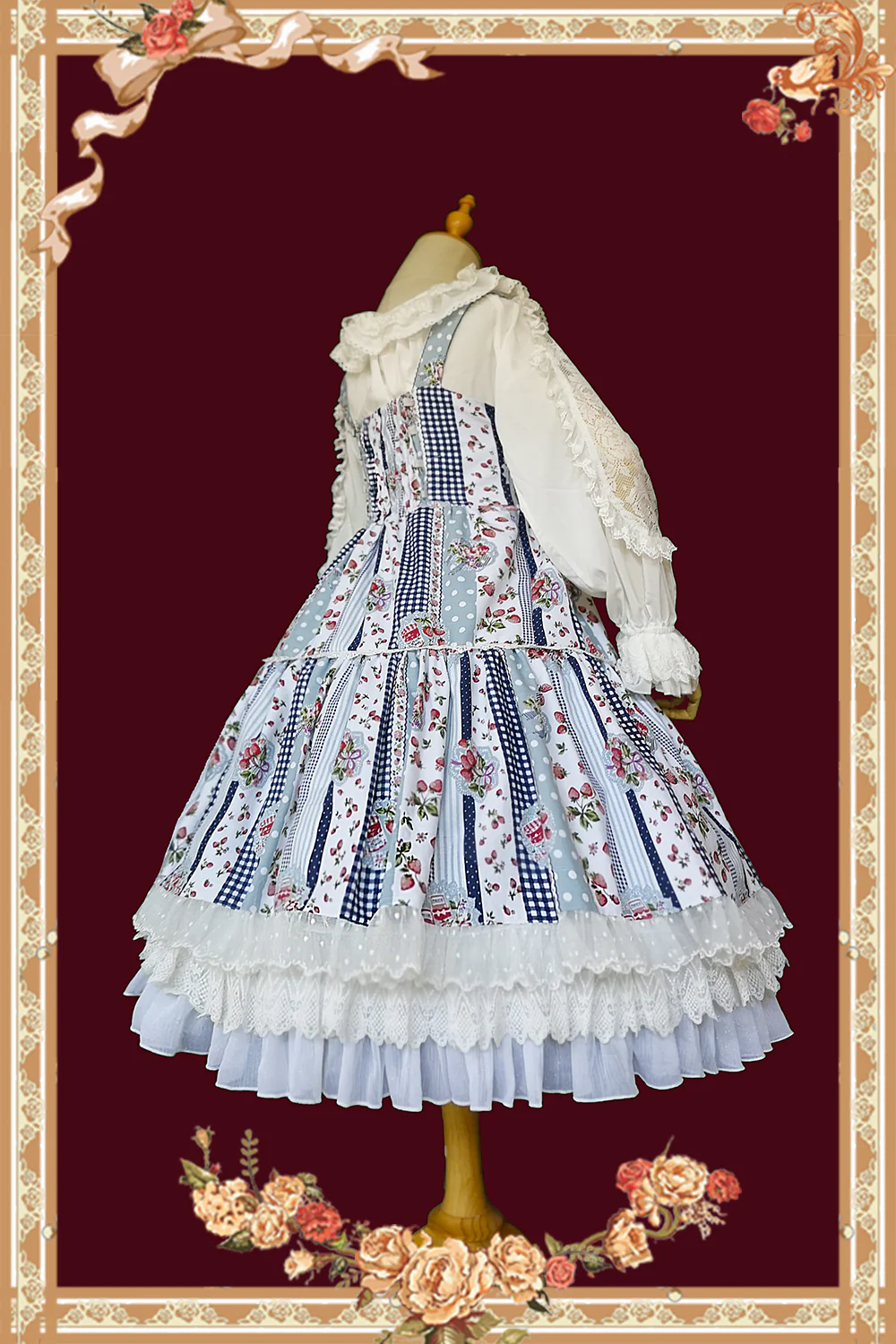 Strawberry Plaid - Sweet Lolita JSK Dress - Image 5