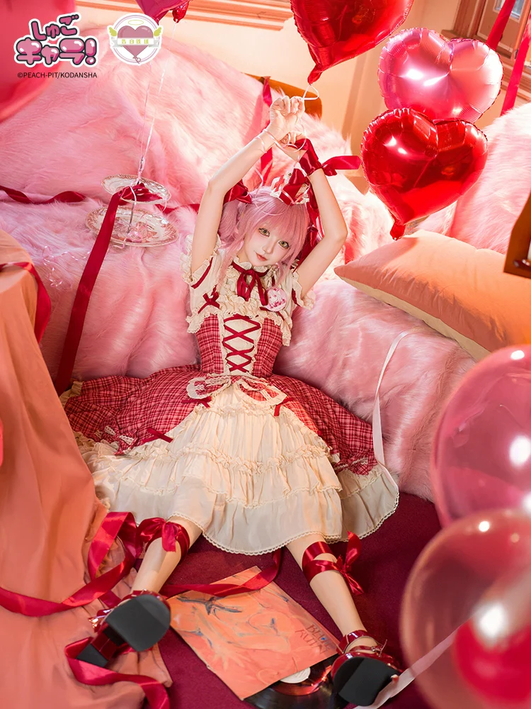 Confession Balloon - Red Plaid Cake Skirt - IP Collab Lolita Plaid JSK Dress - Image 7