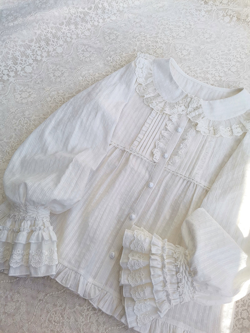 Long Sleeve Lovely Lolita Cotton Blouse - Image 3