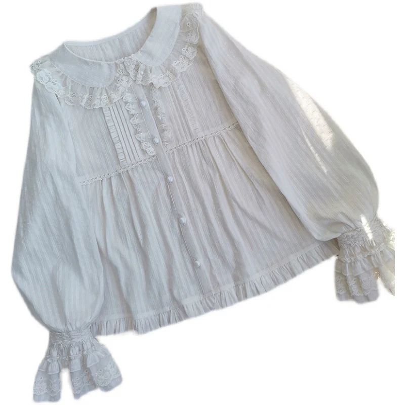Long Sleeve Lovely Lolita Cotton Blouse - Image 4