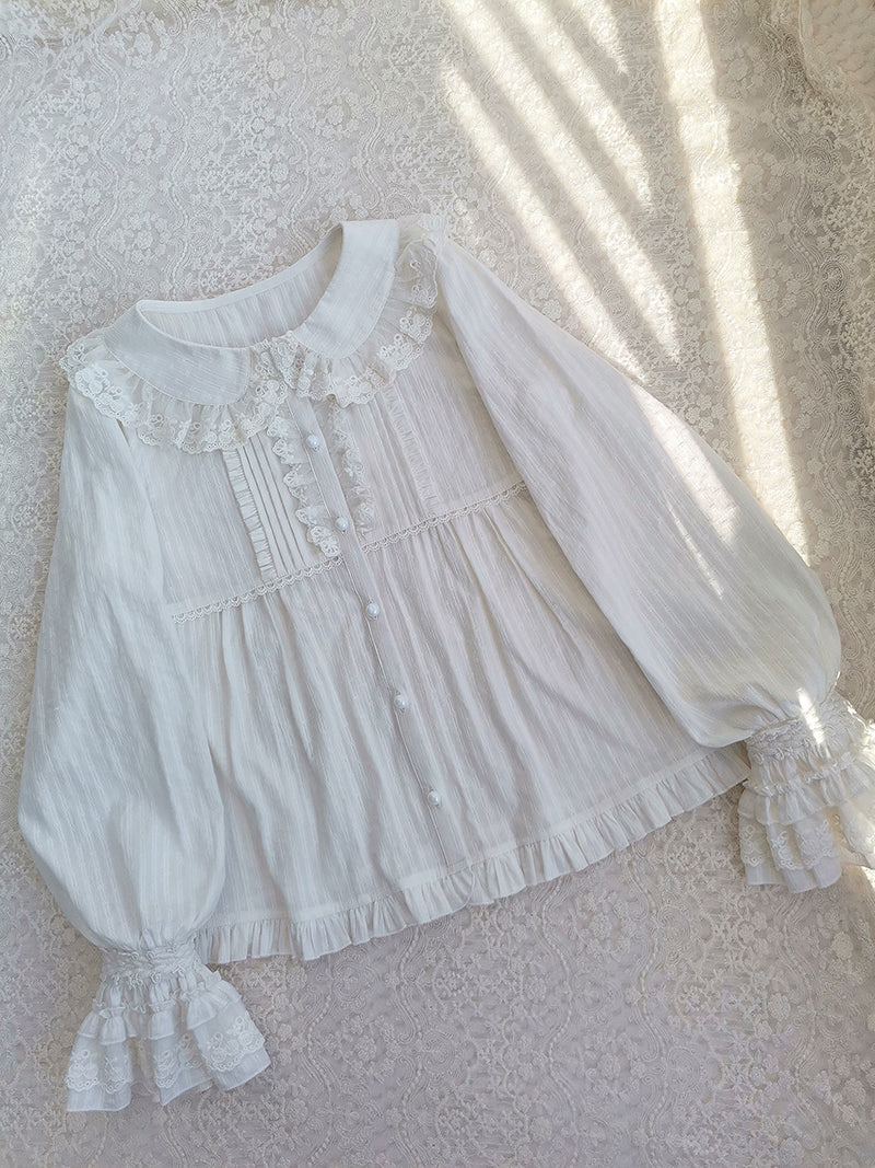 Long Sleeve Lovely Lolita Cotton Blouse - Image 5