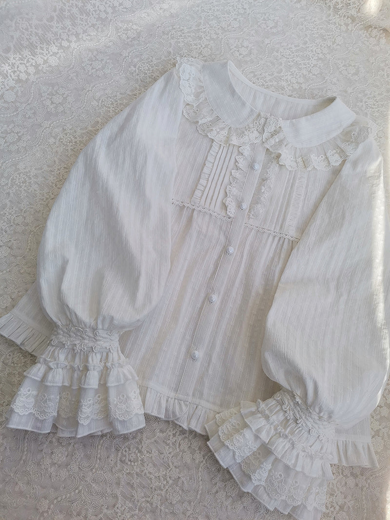 Long Sleeve Lovely Lolita Cotton Blouse - Image 6