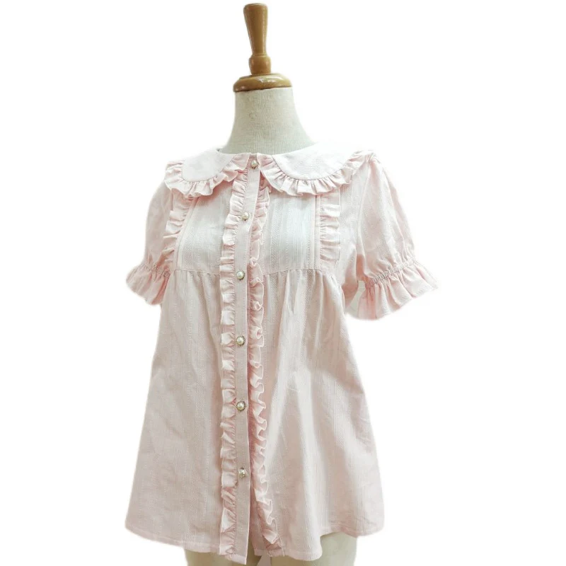Short Sleeve Cotton Lolita Blouse Shirt - Image 3