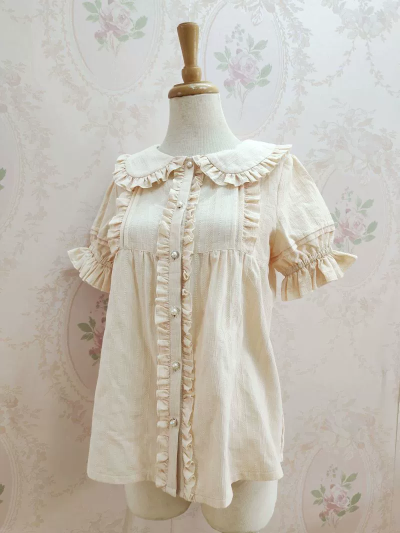 Short Sleeve Cotton Lolita Blouse Shirt - Image 4