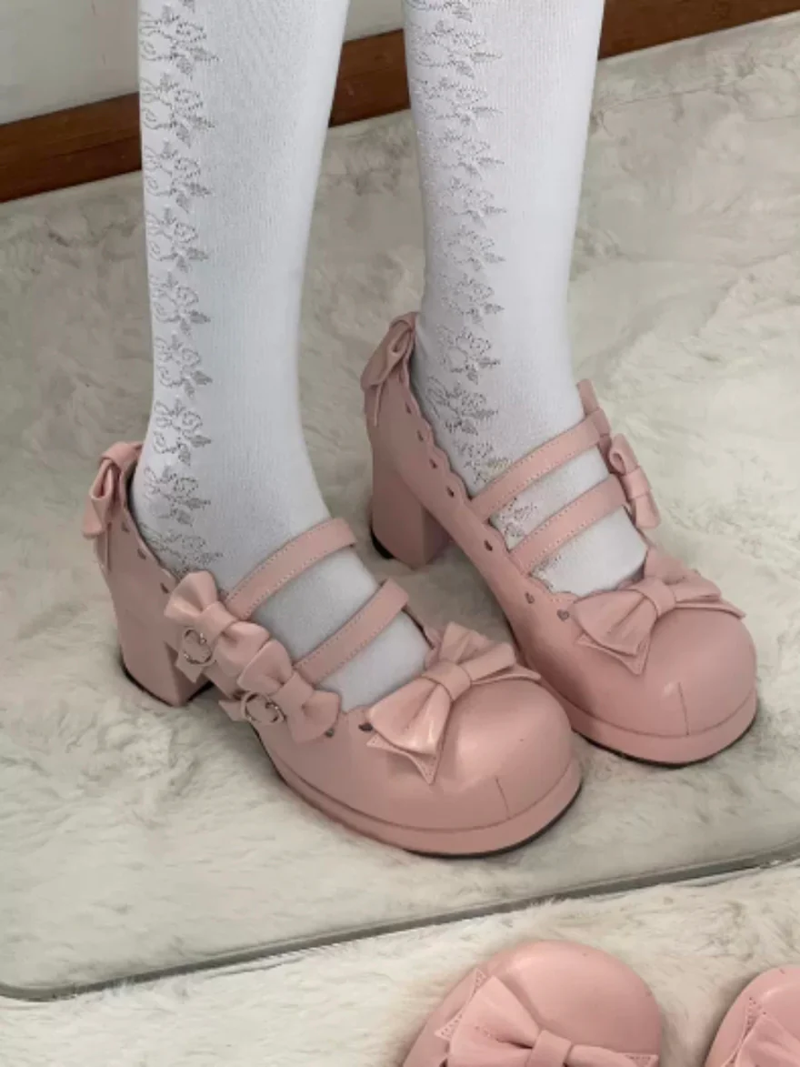 Japanese Style Wooden Platform Wa Lolita Shoes - Image 11