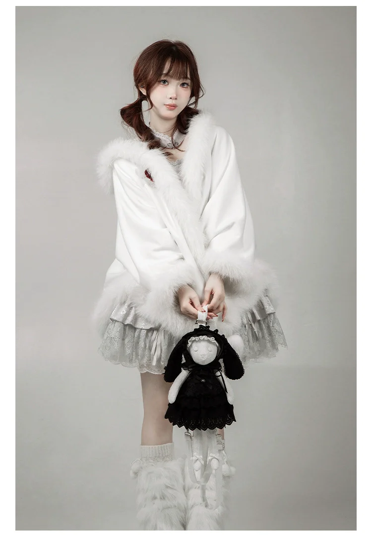 With PUJI - Puppet Box - Kawaii Lolita Bag Lamb Kitten Detachable Bag Dress Hat - Image 10