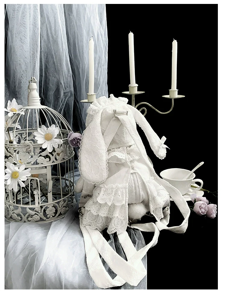 With PUJI - Puppet Box - Kawaii Lolita Bag Lamb Kitten Detachable Bag Dress Hat - Image 19
