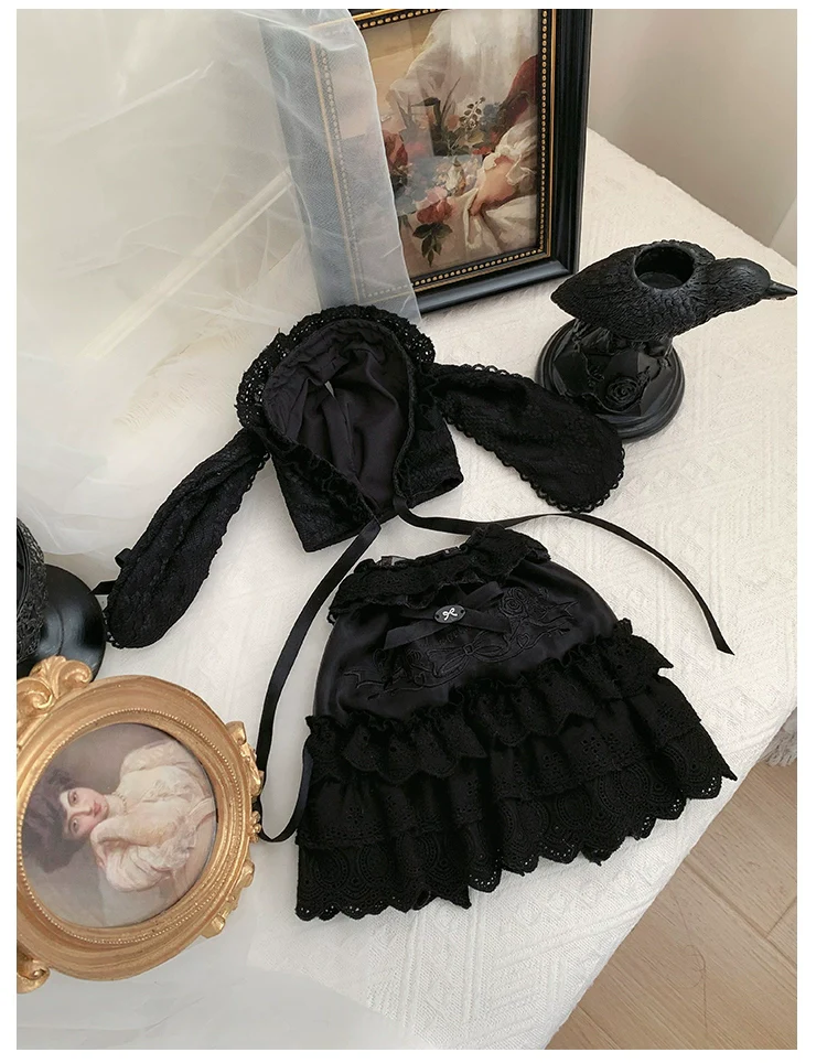 With PUJI - Puppet Box - Kawaii Lolita Bag Lamb Kitten Detachable Bag Dress Hat - Image 26