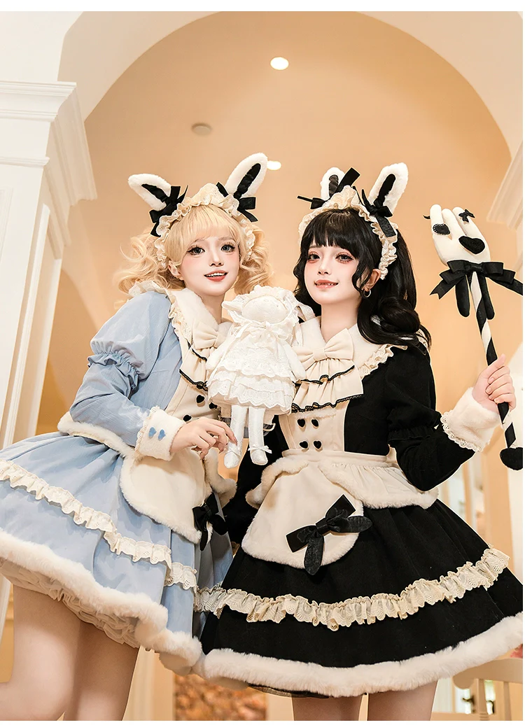 With PUJI - Puppet Box - Kawaii Lolita Bag Lamb Kitten Detachable Bag Dress Hat - Image 3