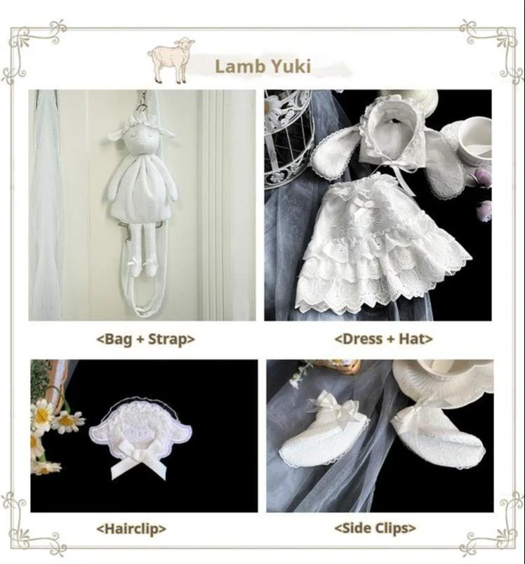With PUJI - Puppet Box - Kawaii Lolita Bag Lamb Kitten Detachable Bag Dress Hat - Image 33