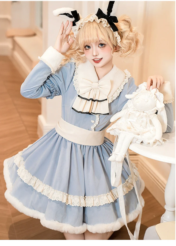 With PUJI - Puppet Box - Kawaii Lolita Bag Lamb Kitten Detachable Bag Dress Hat - Image 5