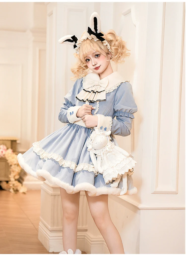 With PUJI - Puppet Box - Kawaii Lolita Bag Lamb Kitten Detachable Bag Dress Hat - Image 6