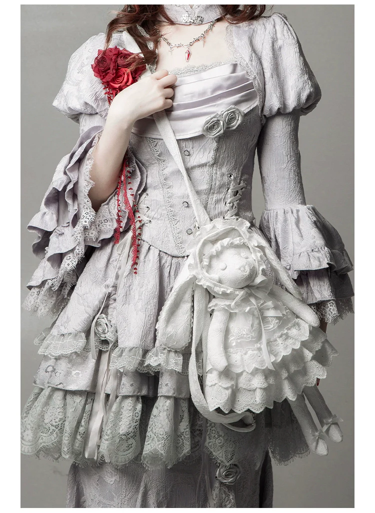 With PUJI - Puppet Box - Kawaii Lolita Bag Lamb Kitten Detachable Bag Dress Hat - Image 7