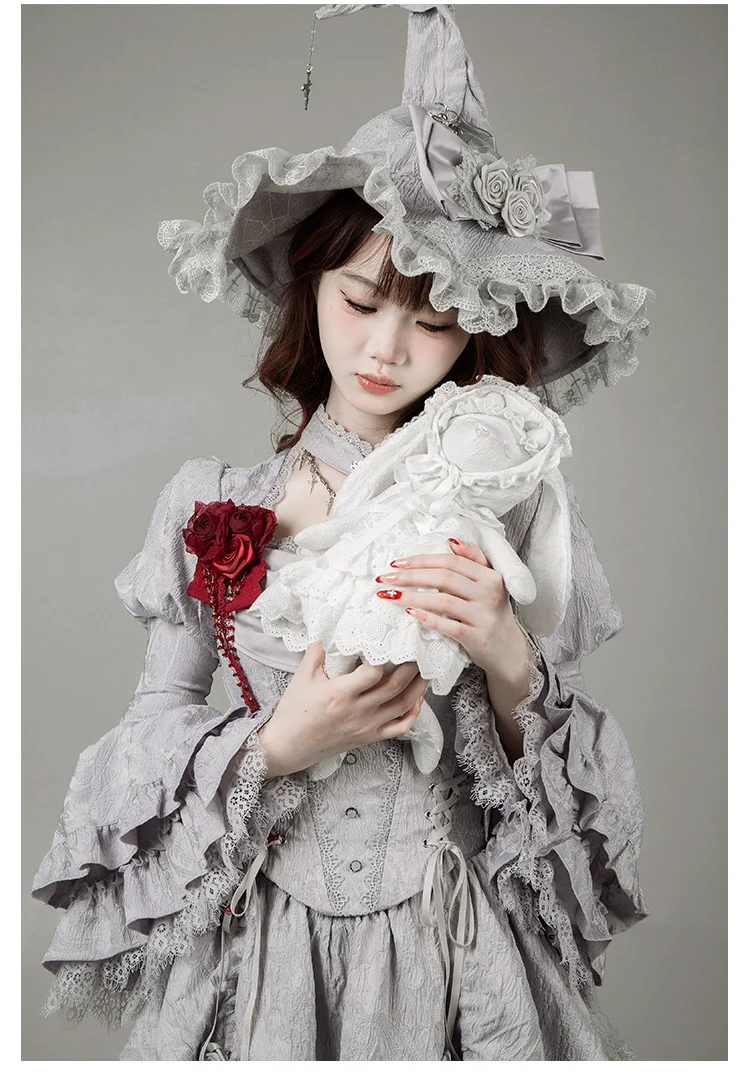 With PUJI - Puppet Box - Kawaii Lolita Bag Lamb Kitten Detachable Bag Dress Hat - Image 9