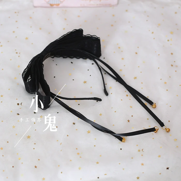 Xiaogui - Kawaii Lolita Bell KC Lace Bow Hair Accessory - Image 3