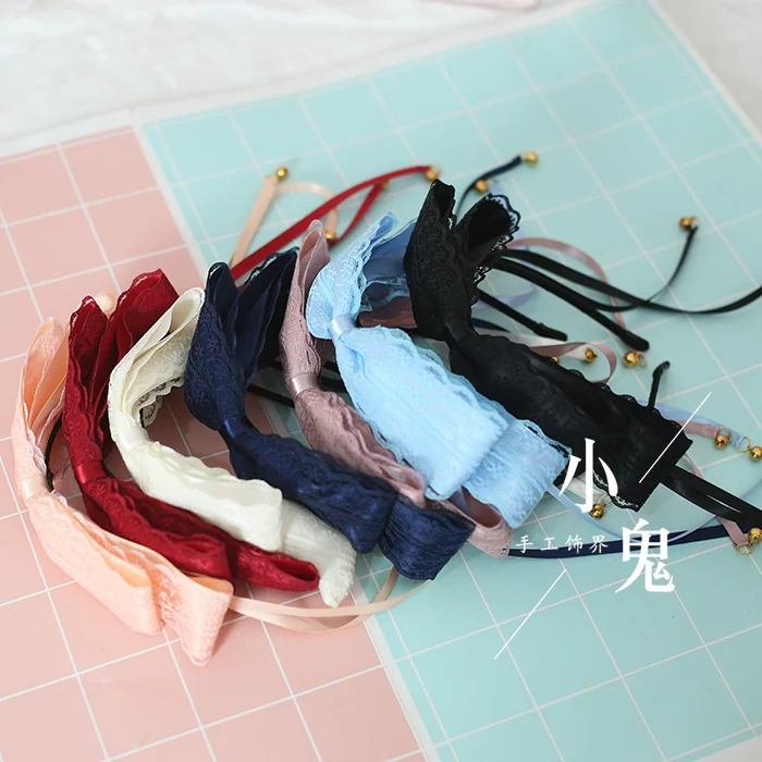 Xiaogui - Kawaii Lolita Bell KC Lace Bow Hair Accessory - Image 4