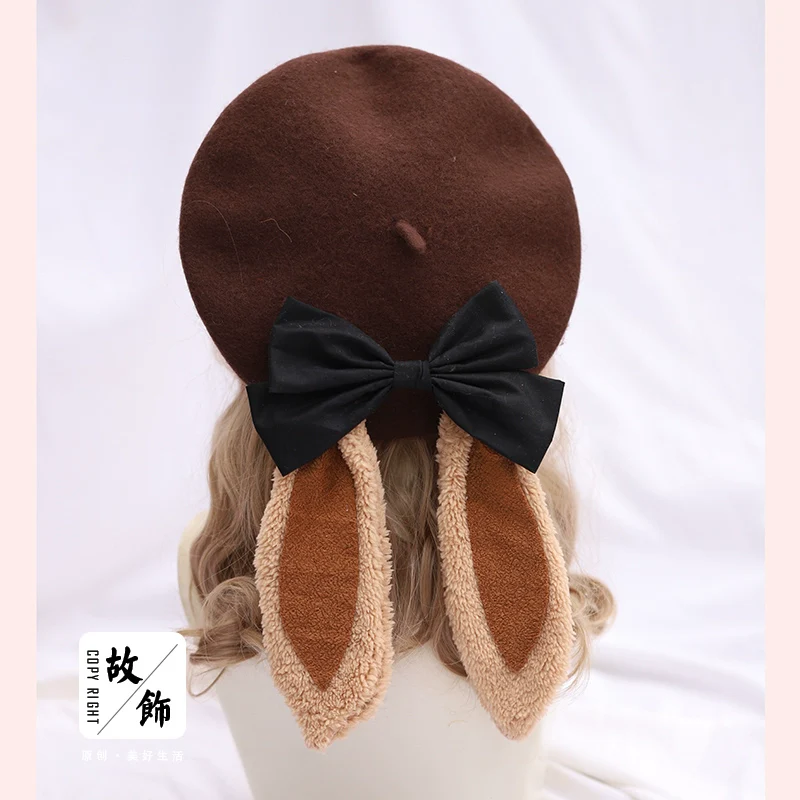 The Accessories' Story - Kawaii Lolita Beret, Detachable Bunny Ears & Bow - Image 4