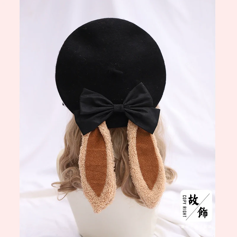 The Accessories' Story - Kawaii Lolita Beret, Detachable Bunny Ears & Bow - Image 6