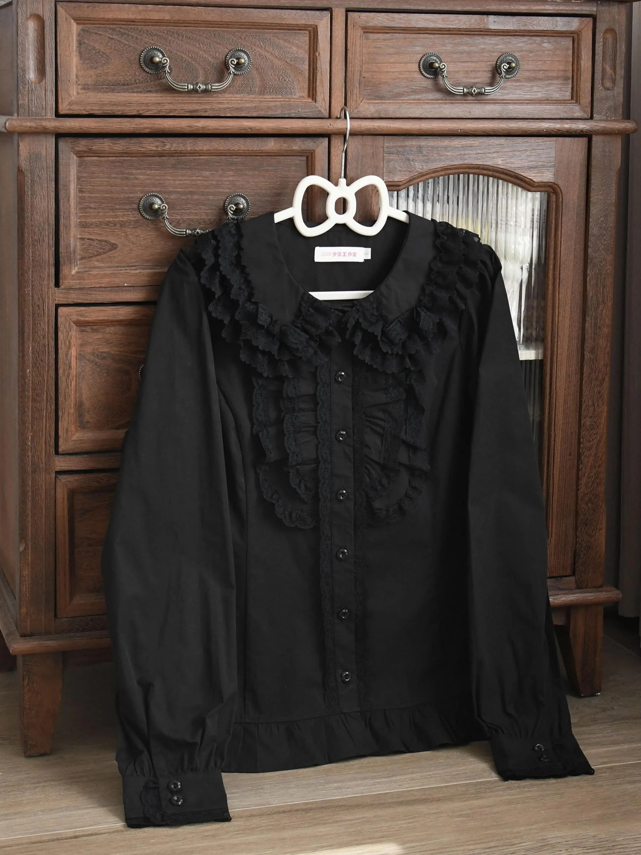 Half Sugar Milk Cake - Kawaii Lolita Blouse Peter-pan Collar and Puffy Sleeve Shirt - Image 11