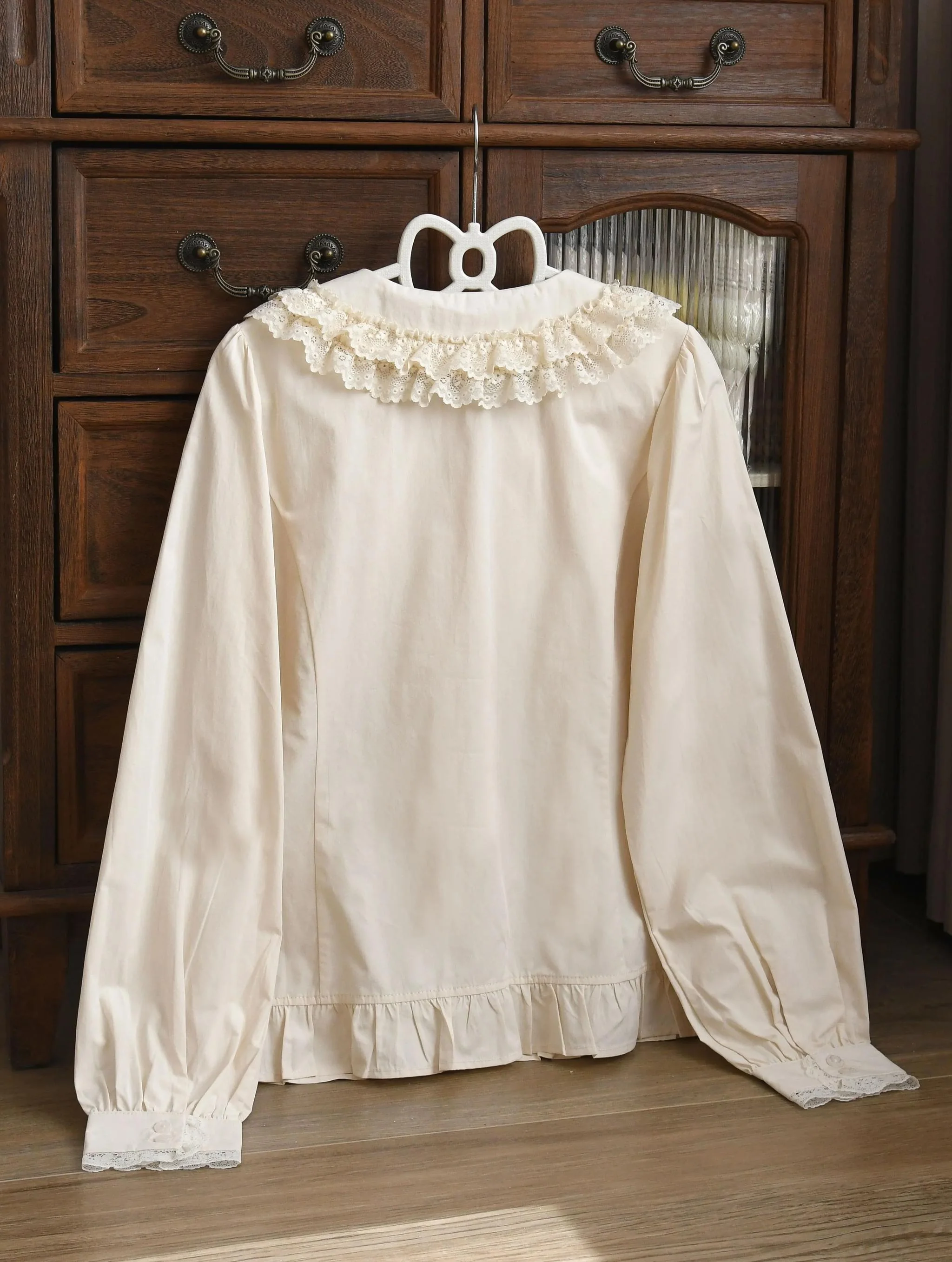 Half Sugar Milk Cake - Kawaii Lolita Blouse Peter-pan Collar and Puffy Sleeve Shirt - Image 8