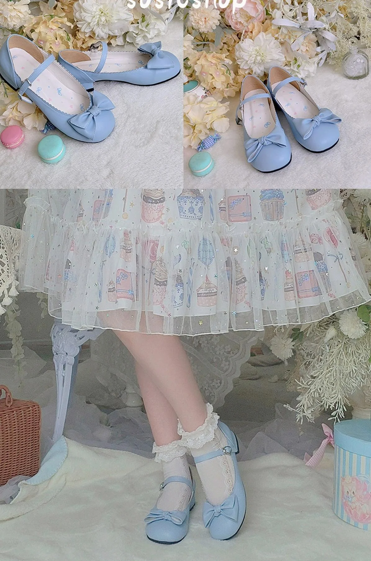 Kawaii Lolita Bow Falt Shoes - Image 11