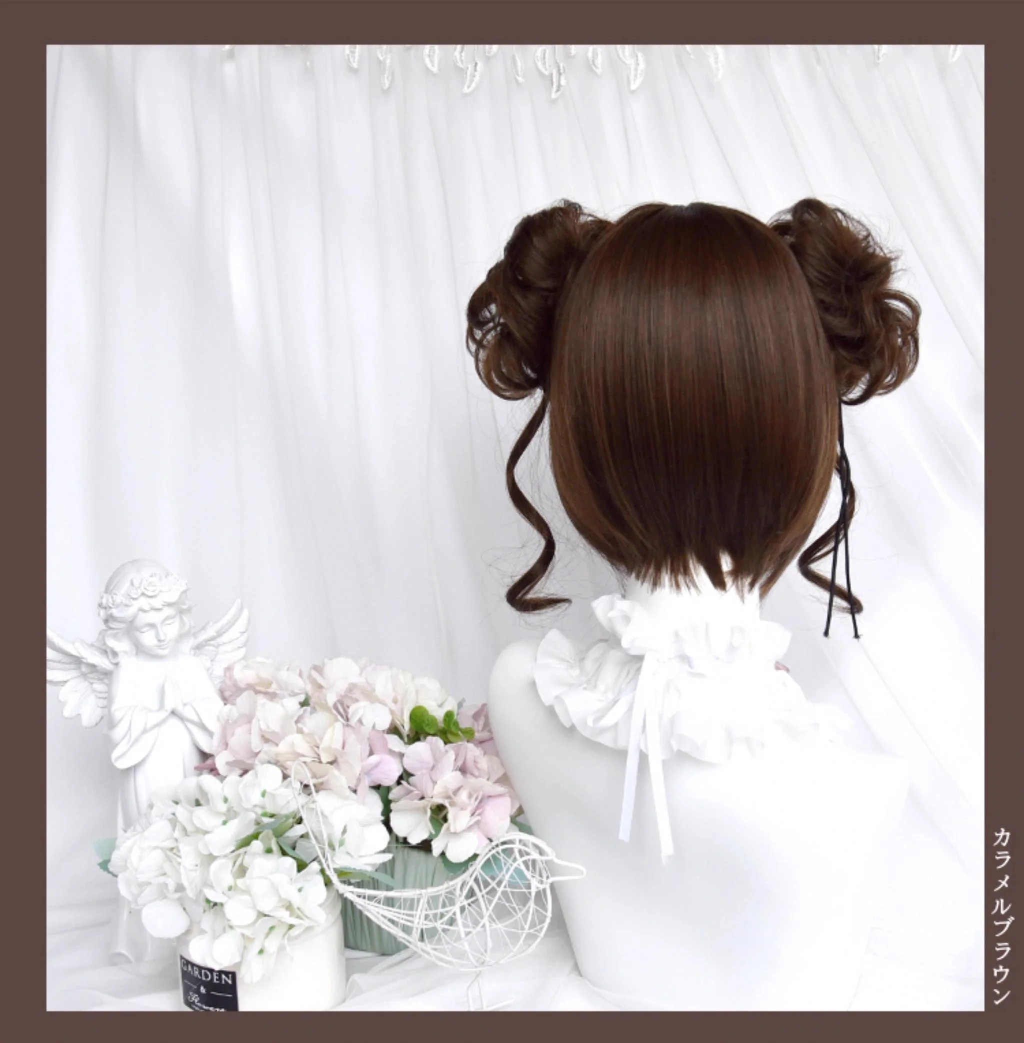 Sinwavy - Kawaii Lolita Brown Wig Cute Bun Ponytail Doll-like Wig - Image 6