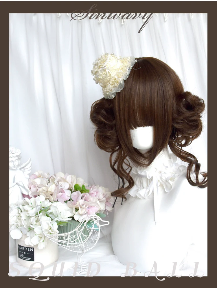 Sinwavy - Kawaii Lolita Brown Wig Cute Bun Ponytail Doll-like Wig - Image 8