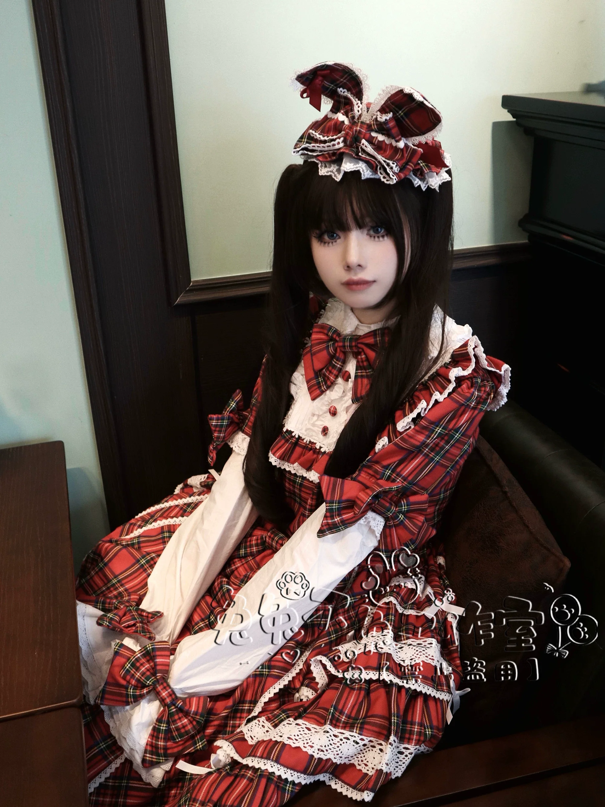 Kawaii Lolita Bunny Ear Hat, Plaid & Polka Dot Styles - Image 8