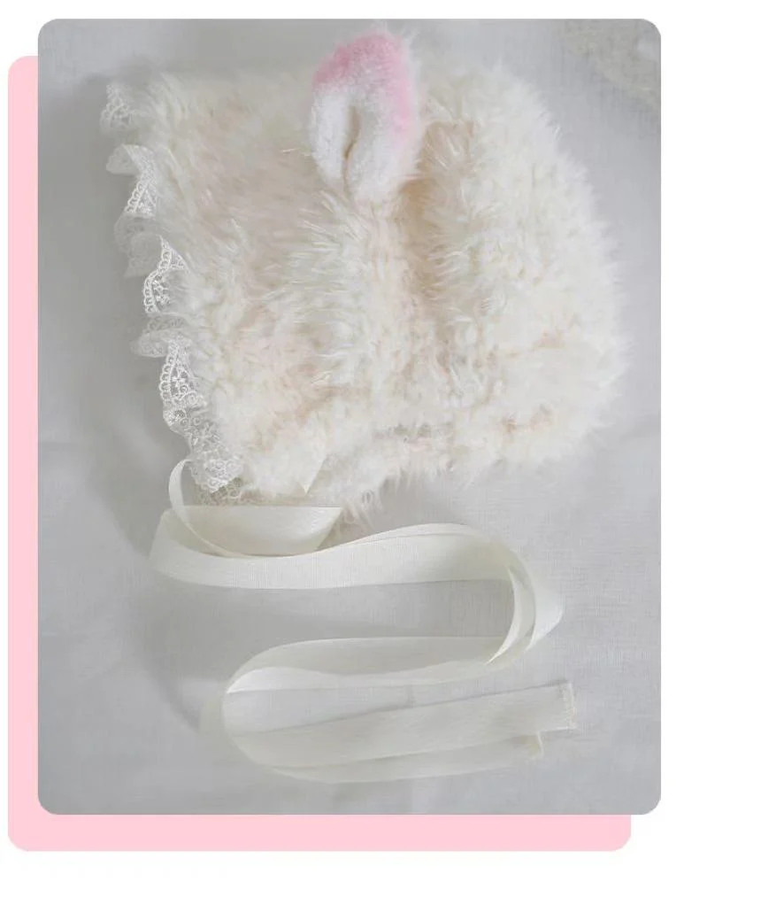 Xiaogui - Kawaii Lolita Earflap Hat Winter Lolita Earflap Hat Sheep Ear - Image 14