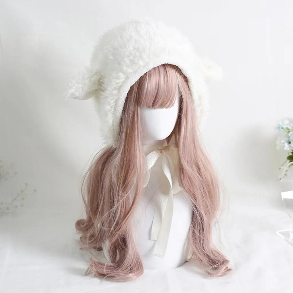 Xiaogui - Kawaii Lolita Earflap Hat Winter Lolita Earflap Hat Sheep Ear - Image 5