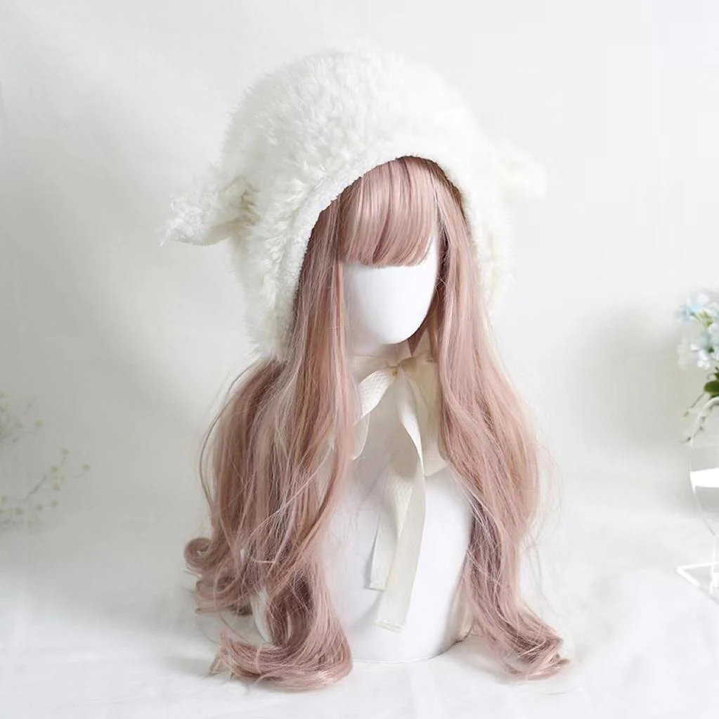 Xiaogui - Kawaii Lolita Earflap Hat Winter Lolita Earflap Hat Sheep Ear - Image 6