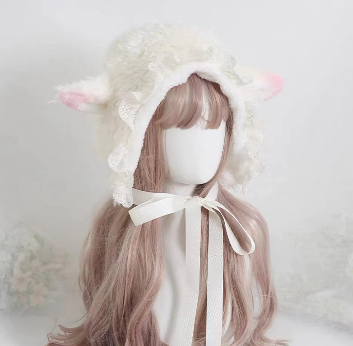 Xiaogui - Kawaii Lolita Earflap Hat Winter Lolita Earflap Hat Sheep Ear - Image 9