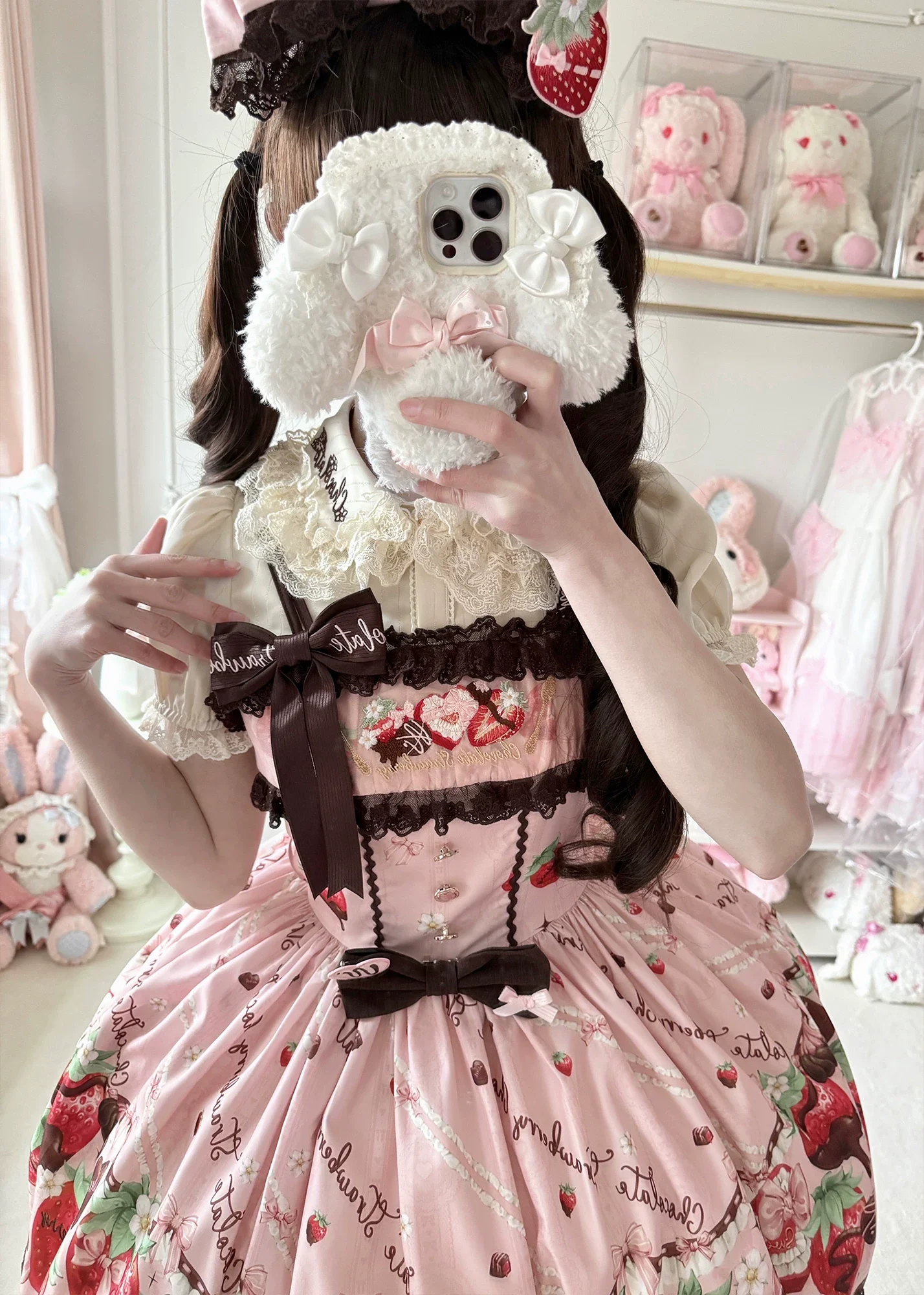 Strawberry Chocolate Lovers - Kawaii Lolita Embroidered Printed Dress - Image 21