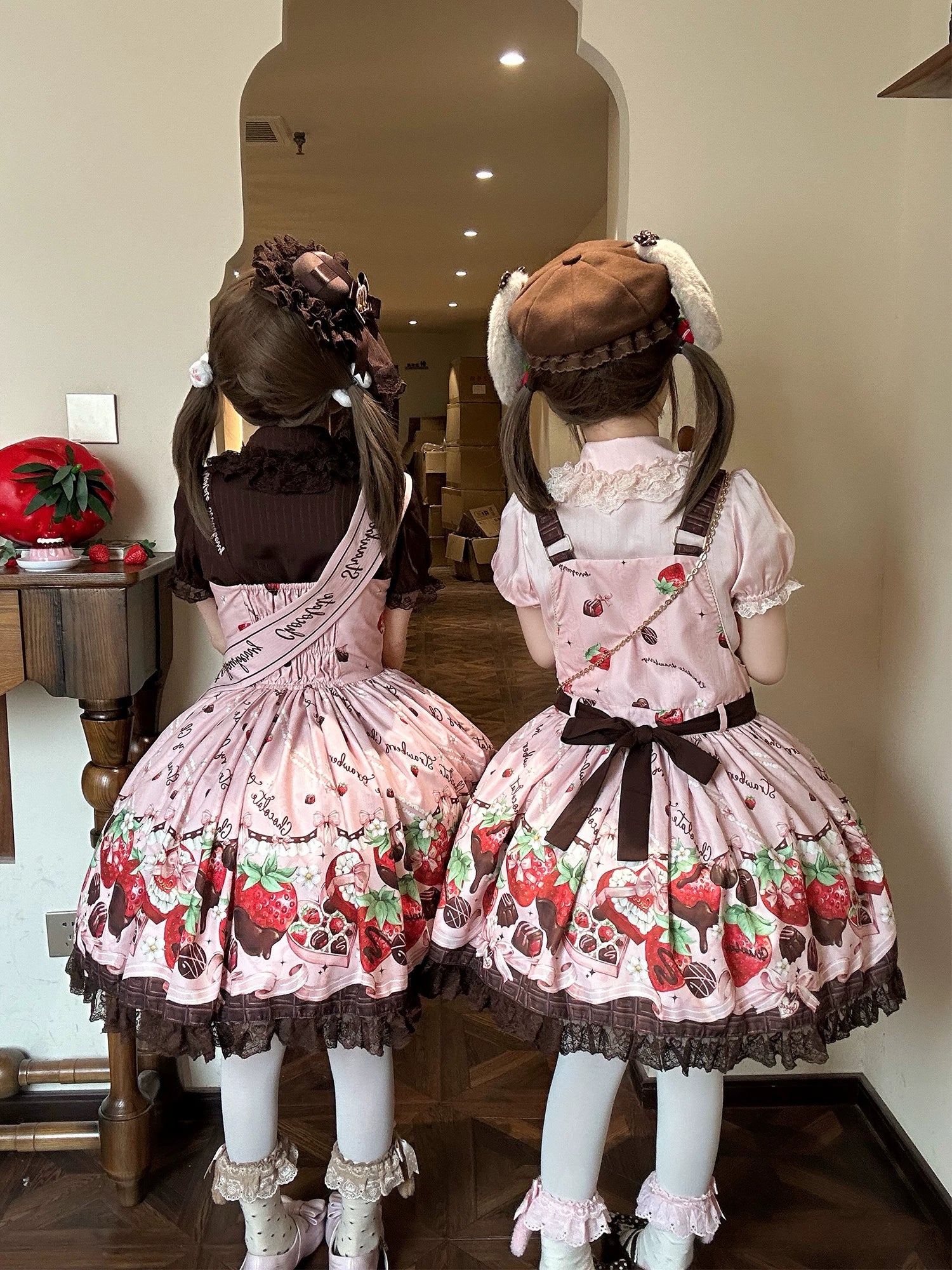 Strawberry Chocolate Lovers - Kawaii Lolita Embroidered Printed Dress - Image 27