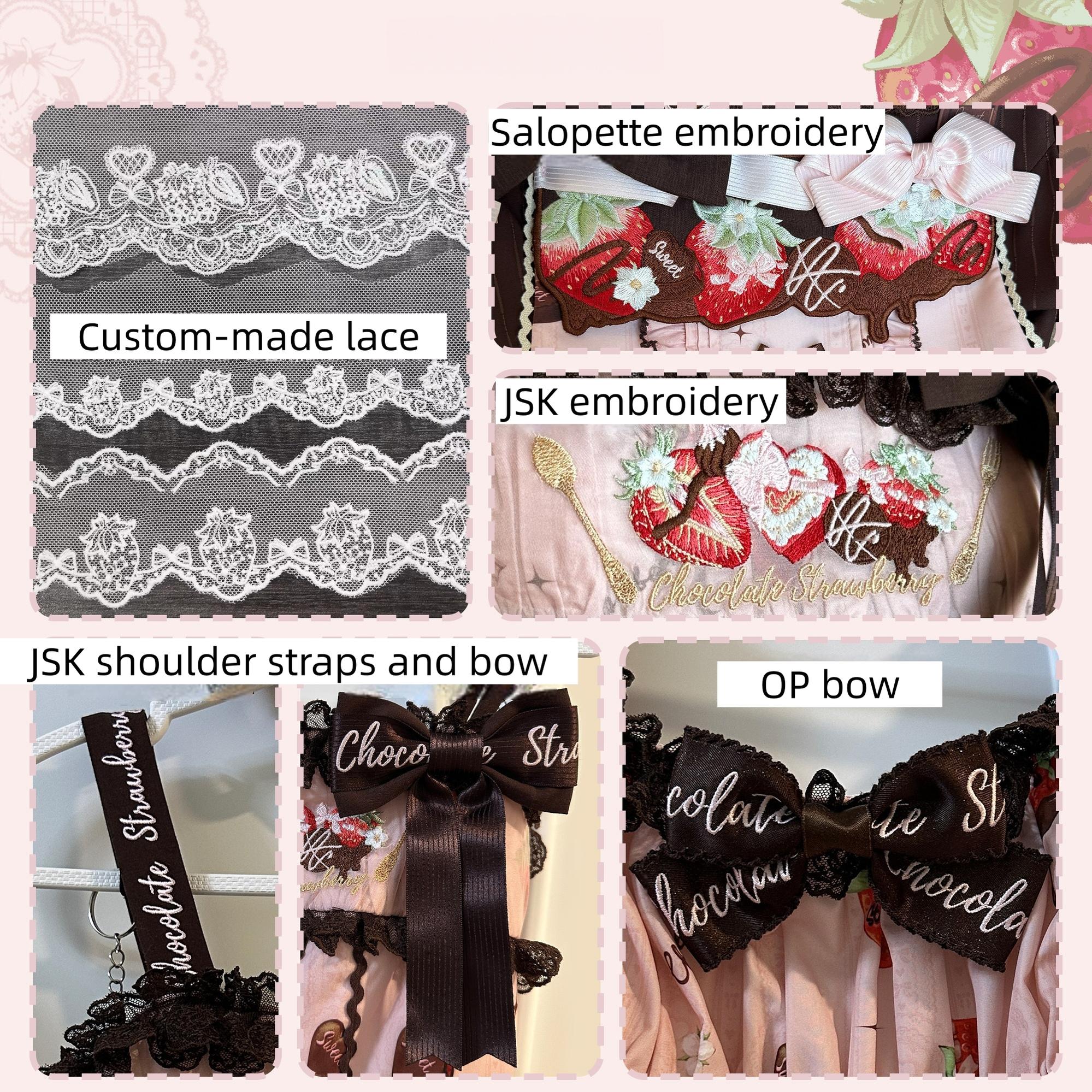 Strawberry Chocolate Lovers - Kawaii Lolita Embroidered Printed Dress - Image 5