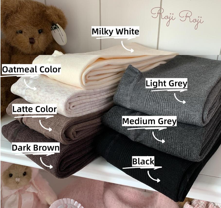 Kawaii Lolita Fleece-Lined Tights, Multiple Colors - Image 3