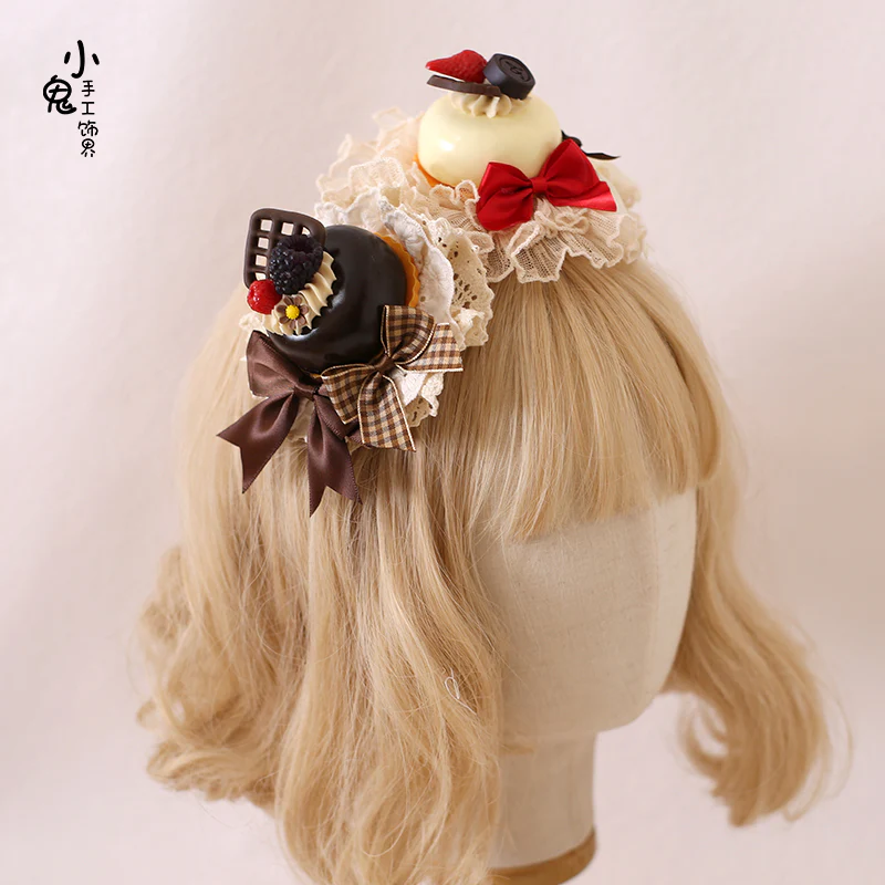 Xiaogui - Sweet Cake - Kawaii Lolita Hairpin Cake Flower Pill Headdress - Image 13